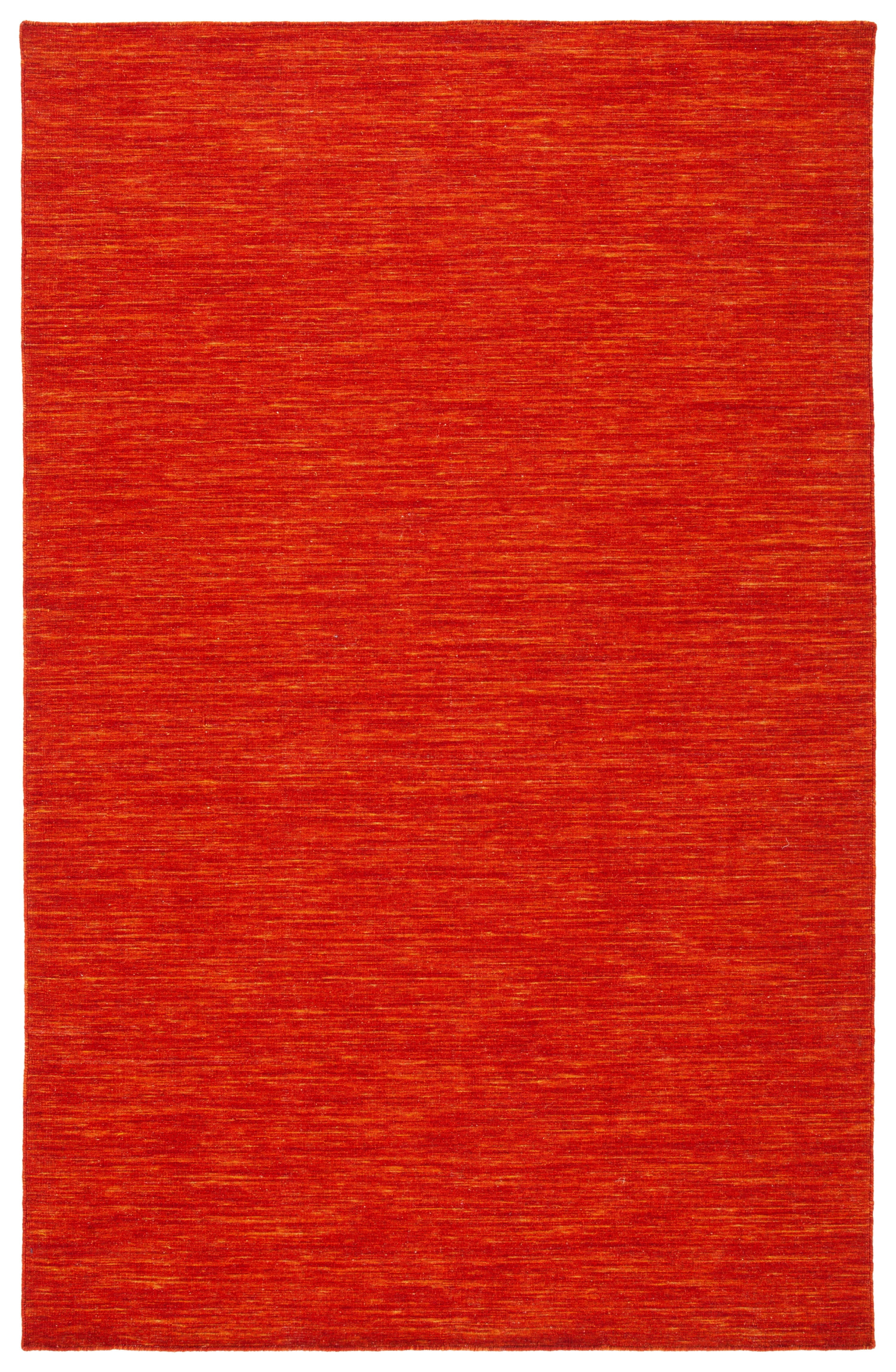 Handmade Red and Rust Wool Flat Woven Area Rug, 3' x 5'