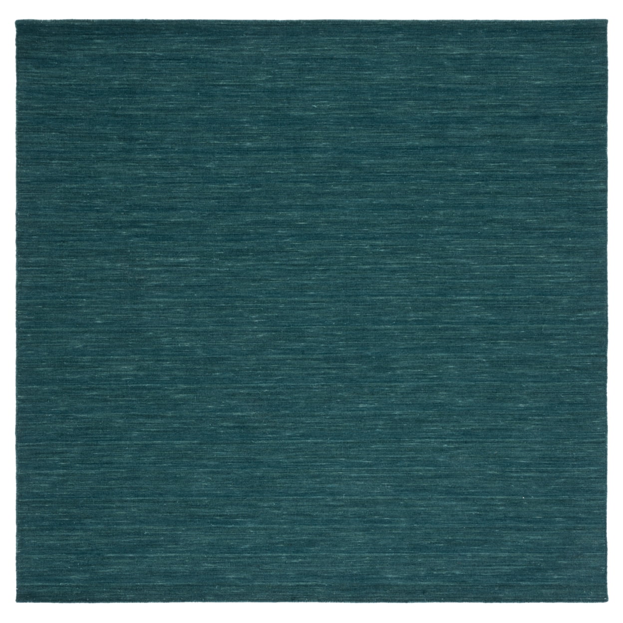 Handmade Dark Green Wool and Cotton Square Area Rug