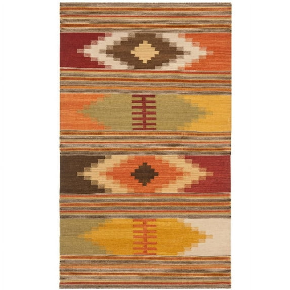 SAFAVIEH Kilim Deemer Southwestern Wool Area Rug, Red/Multi, 2' x 3'