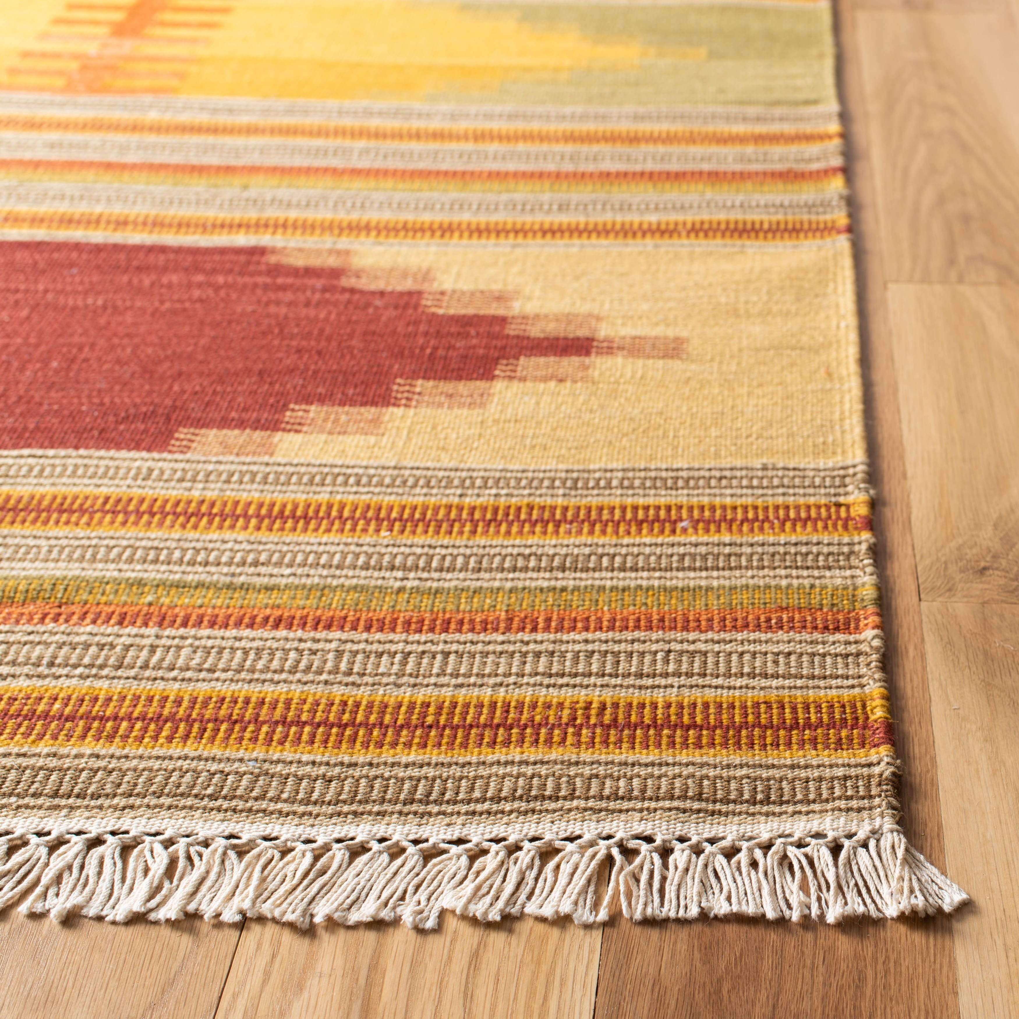 Handmade Red and Multi Wool Southwestern 3' x 5' Area Rug
