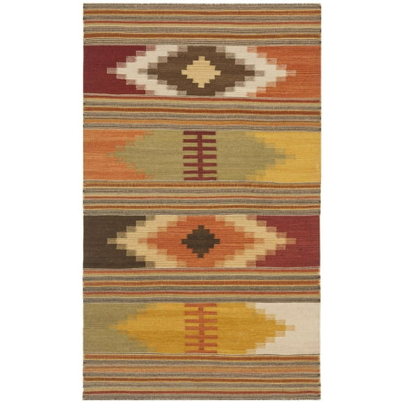 SAFAVIEH Kilim Deemer Southwestern Wool Area Rug, Red/Multi, 3' x 5'