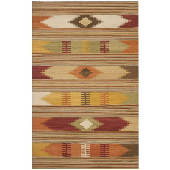 SAFAVIEH Kilim Deemer Southwestern Wool Area Rug, Red/Multi, 6' x 9'