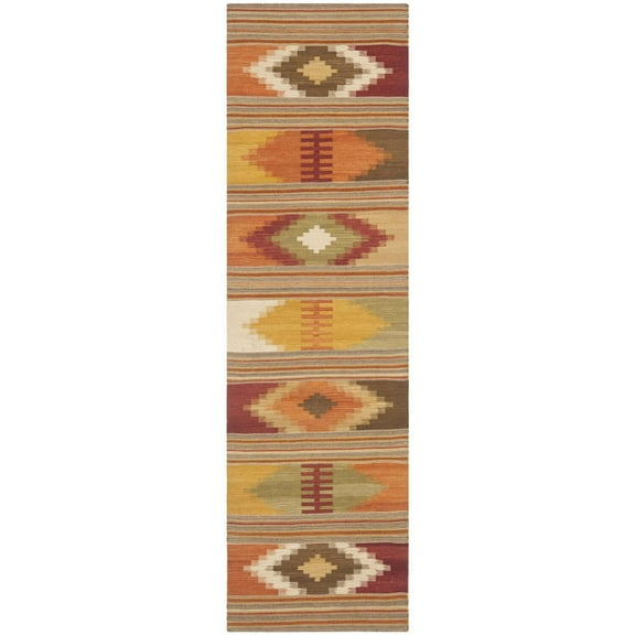 SAFAVIEH Kilim Deemer Southwestern Wool Runner Rug, Red/Multi, 2'3" x 8'