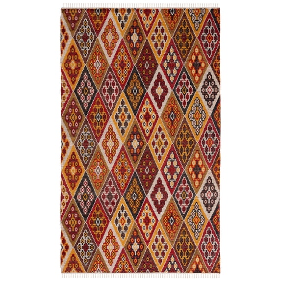 Safavieh Kilim Derrick Tribal Wool Area Rug, Red/Gold, 5' x 8'