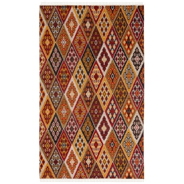 SAFAVIEH Kilim Derrick Tribal Wool Area Rug, Red/Gold, 8' x 10'
