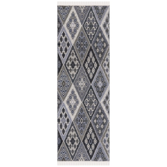 SAFAVIEH Kilim Derrick Tribal Wool Runner Rug, Black/Grey, 2'3" x 7'