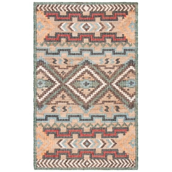 SAFAVIEH Kilim Dewayne Tribal Area Rug, Natural/Blue, 5' x 8'