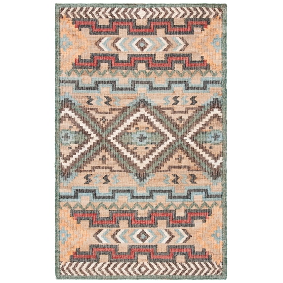 SAFAVIEH Kilim Dewayne Tribal Area Rug, Natural/Blue, 6' x 9'