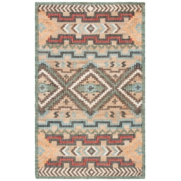 SAFAVIEH Kilim Dewayne Tribal Area Rug, Natural/Blue, 8' x 10'