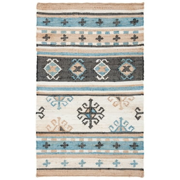 SAFAVIEH Kilim Elsie Tribal Area Rug, Blue/Ivory, 9' x 12'