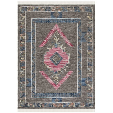 SAFAVIEH Kilim Francis Geometric Wool Area Rug, Brown/Pink, 8' x 10'
