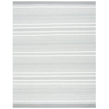 SAFAVIEH Kilim Granville Striped Cotton Area Rug, Grey/Beige, 8' x 10'