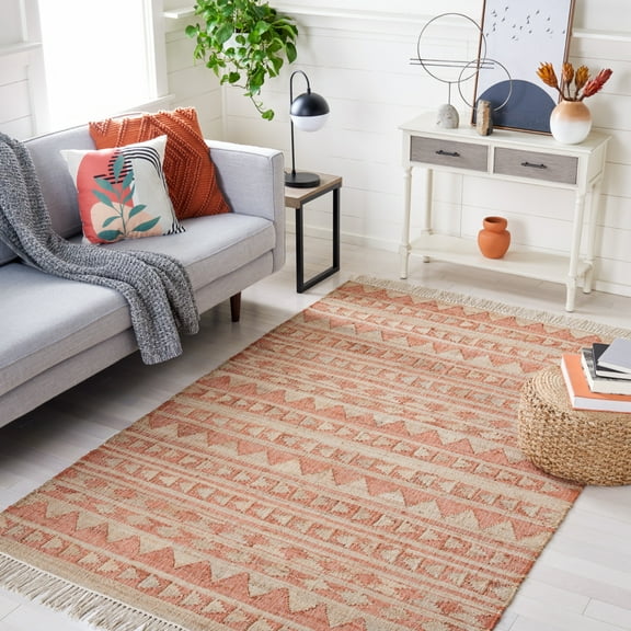 SAFAVIEH Kilim Ian Tribal Area Rug, Natural/Rust, 3' x 5'
