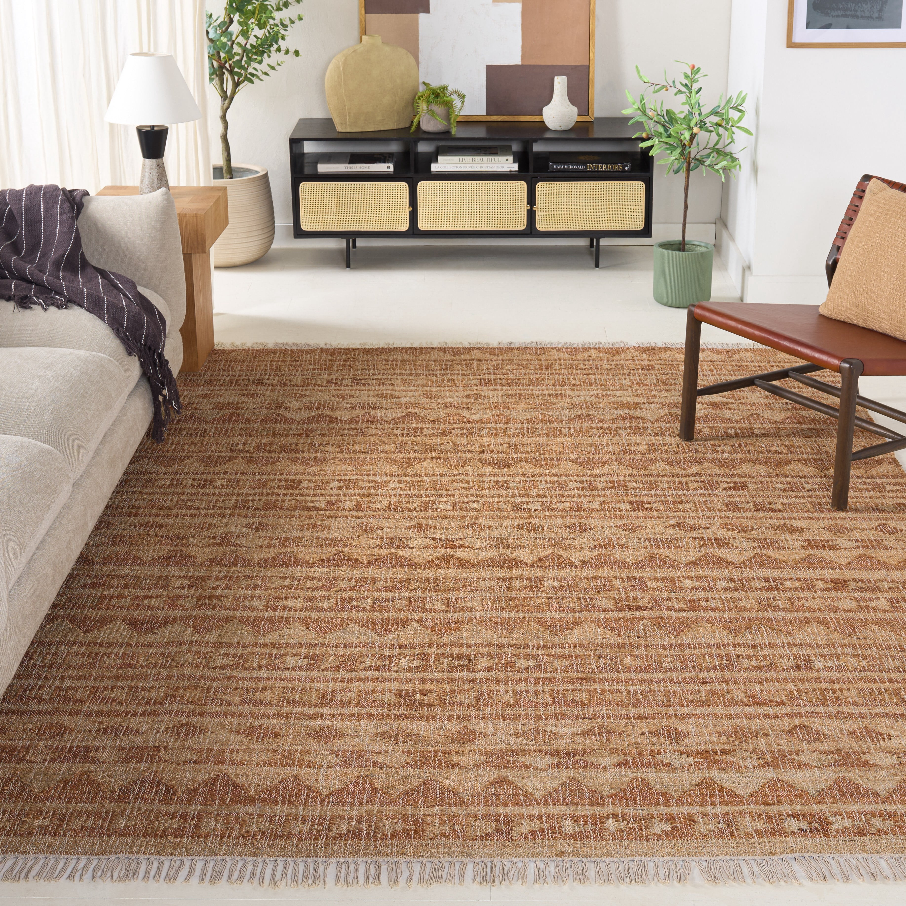 Safavieh Kilim Ian Tribal Area Rug, Natural/Rust, 9' x 12'