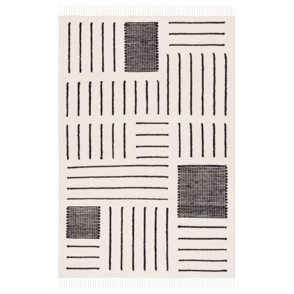 SAFAVIEH Kilim Igor Geometric Area Rug, Ivory/Black, 3' x 5'