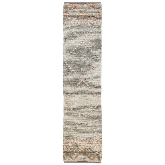 SAFAVIEH Kilim Ilija Diamond Runner Rug, Silver/Natural, 2'3" x 9'