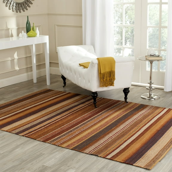 SAFAVIEH Kilim Issam Striped Wool Area Rug, Rust, 3' x 5'