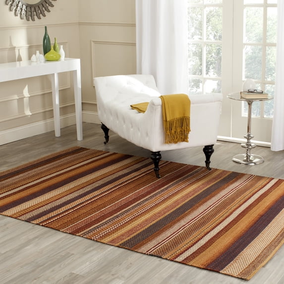 SAFAVIEH Kilim Issam Striped Wool Area Rug, Rust, 3' x 5'