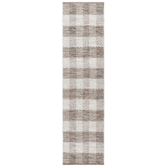 SAFAVIEH Kilim Jasmine Geometric Runner Rug, Light Grey/Brown, 2'3" x 7'