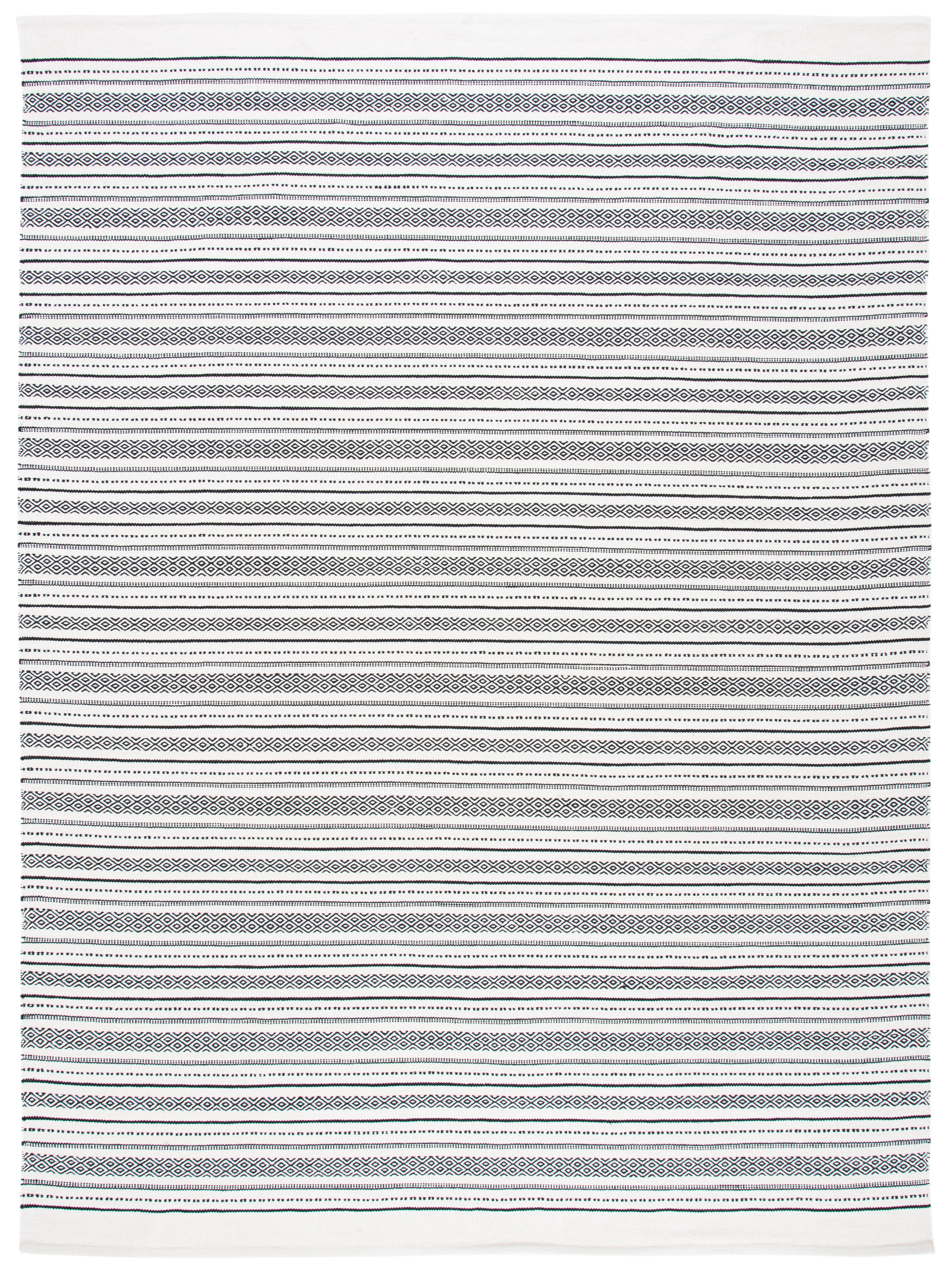 SAFAVIEH Kilim Jay Striped Cotton Area Rug, Ivory/Black, 8' x 10'