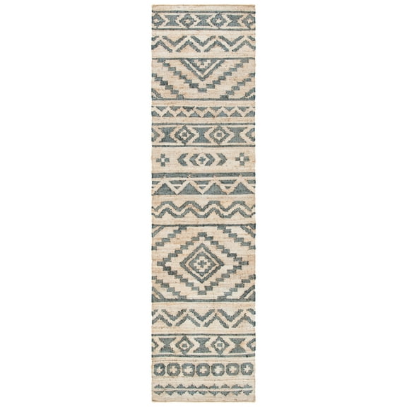 SAFAVIEH Kilim Jaylee Geometric Runner Rug, Natural/Charcoal, 2'3" x 11'