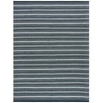 SAFAVIEH Kilim Joanna Striped Cotton Area Rug, Black/Ivory, 8' x 10'