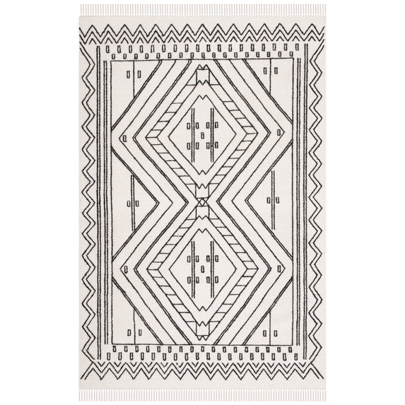 SAFAVIEH Kilim Judy Geometric Area Rug, Ivory/Black, 4' x 6'
