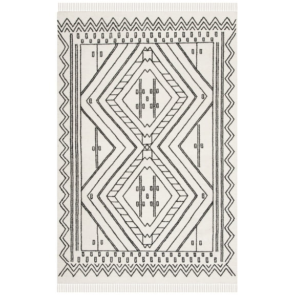 SAFAVIEH Kilim Judy Geometric Area Rug, Ivory/Black, 8' x 10'