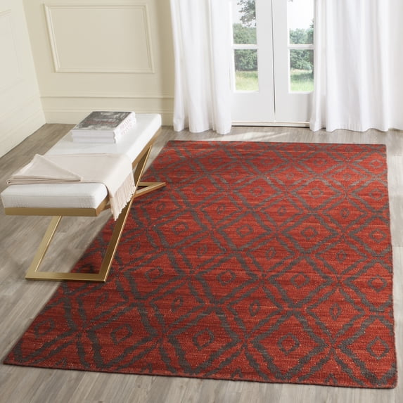 Safavieh Kilim Goran Geometric Wool Area Rug, Rust/Gray, 4' x 6'