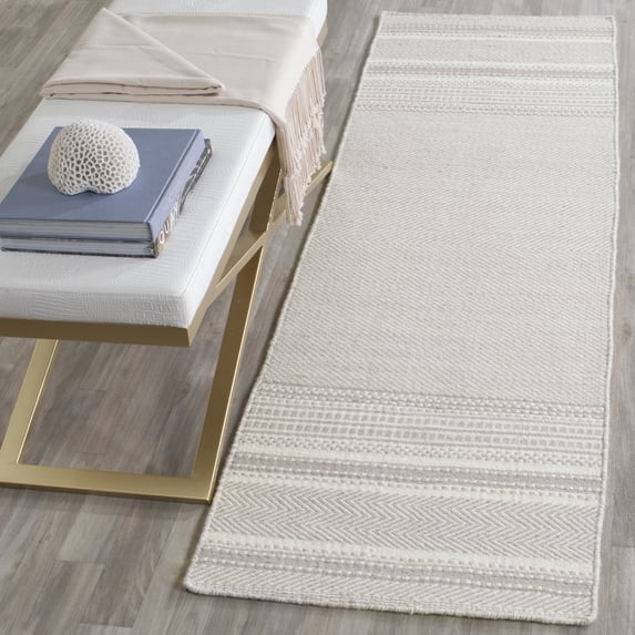 Safavieh Kilim Orpa Striped Wool Runner Rug, Gray/Ivory, 2'3" x 7'