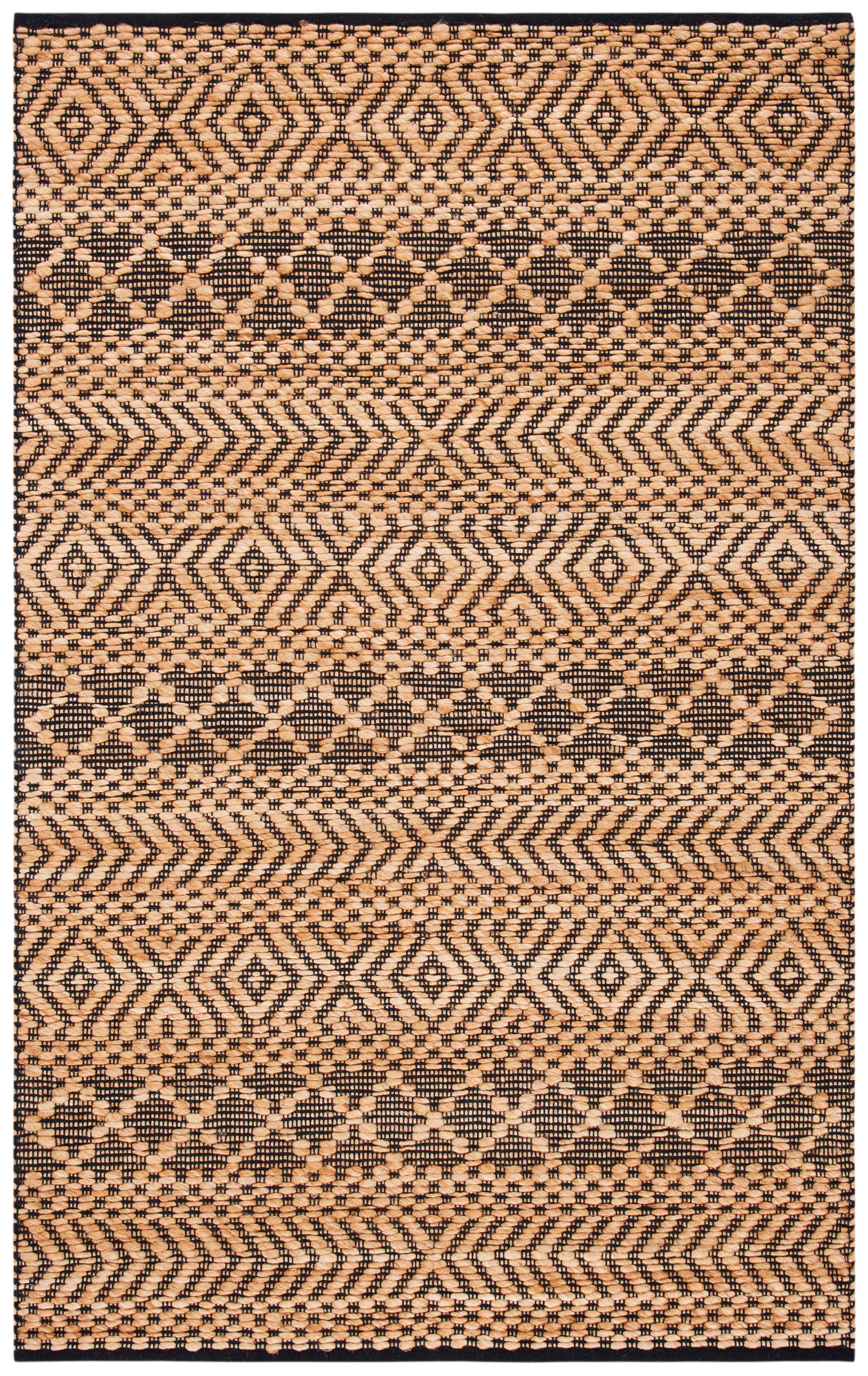Handwoven Black and Natural Wool Kilim Area Rug, 3' x 5'