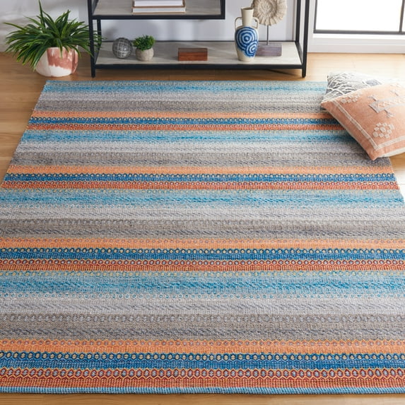 Safavieh Kilim Leon Striped Cotton Area Rug, Gray/Yellow, 5' x 8'