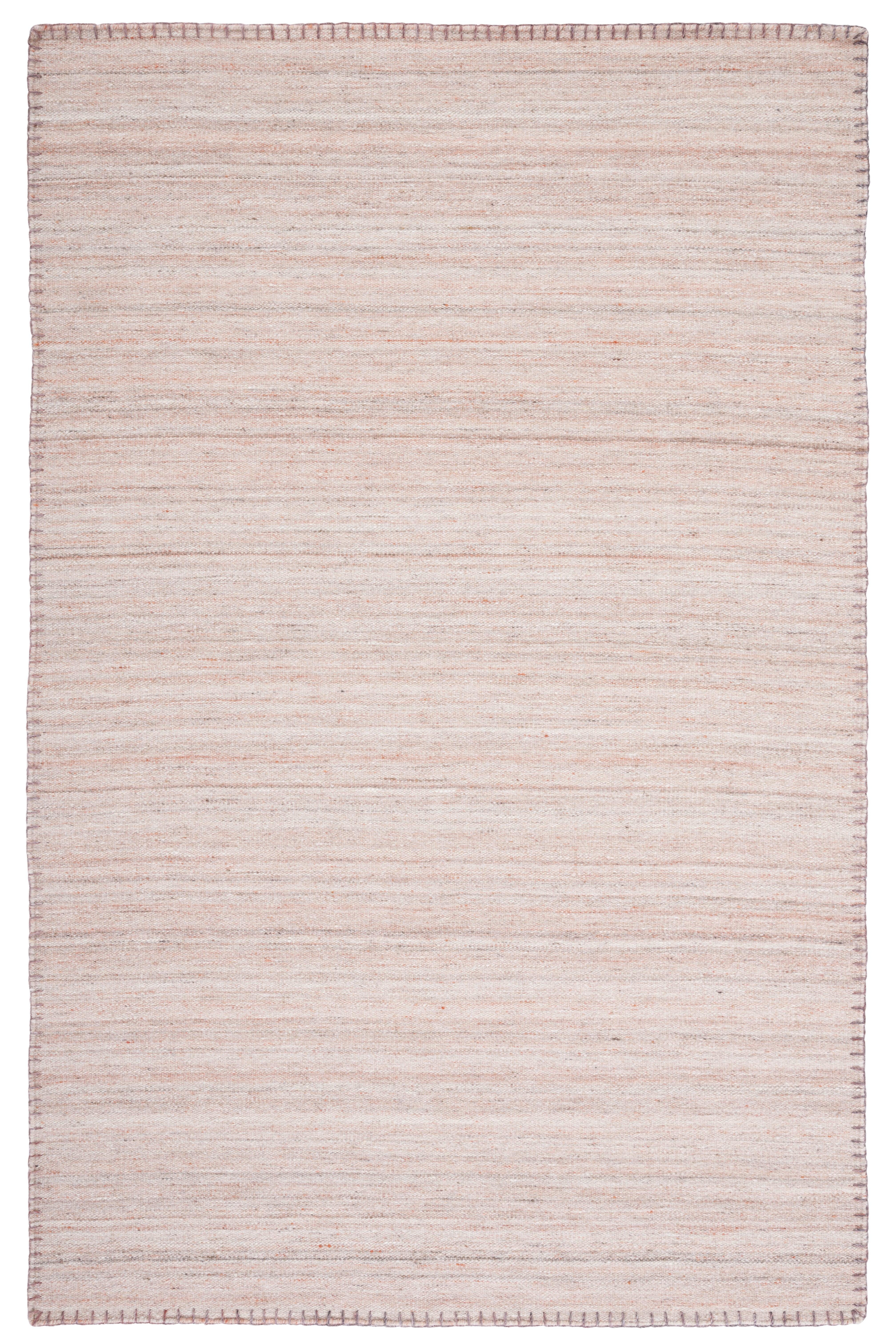 Light Pink Handmade Wool Flat Weave Area Rug, 4' x 6'