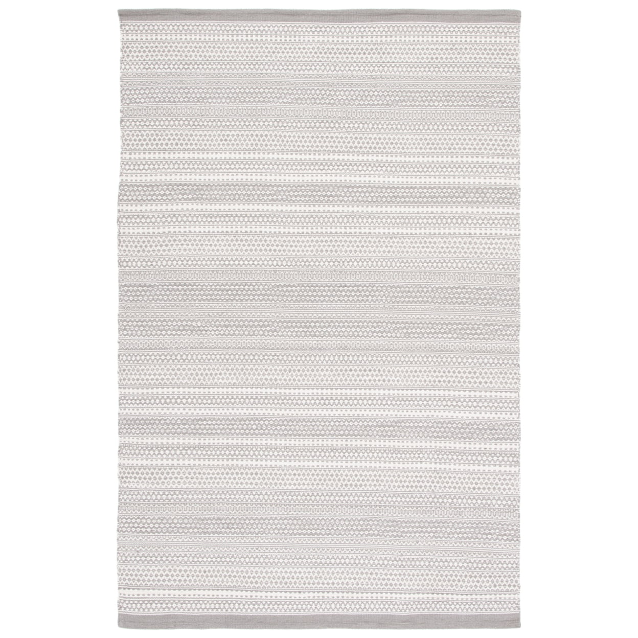 Gray and Beige Handwoven Wool Kilim Area Rug, 3' x 5'