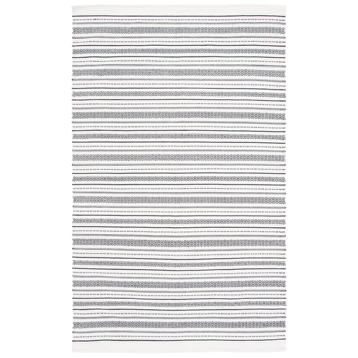 Handwoven Black and Ivory Flat Woven 9' x 12' Rug