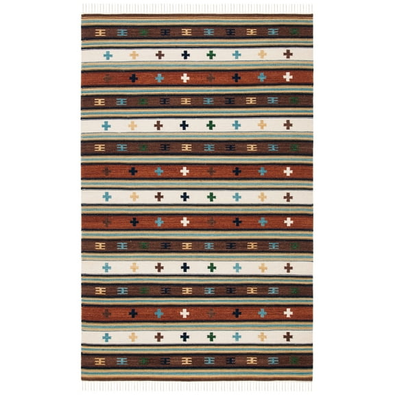 SAFAVIEH Kilim Sherisse Tribal Area Rug, Ivory/Rust, 4' x 6'