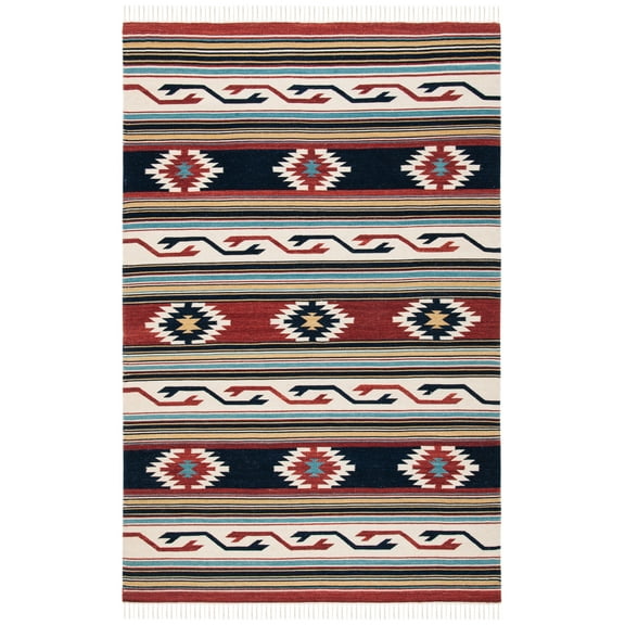 SAFAVIEH Kilim Kader Tribal Area Rug, Ivory/Rust, 3' x 5'