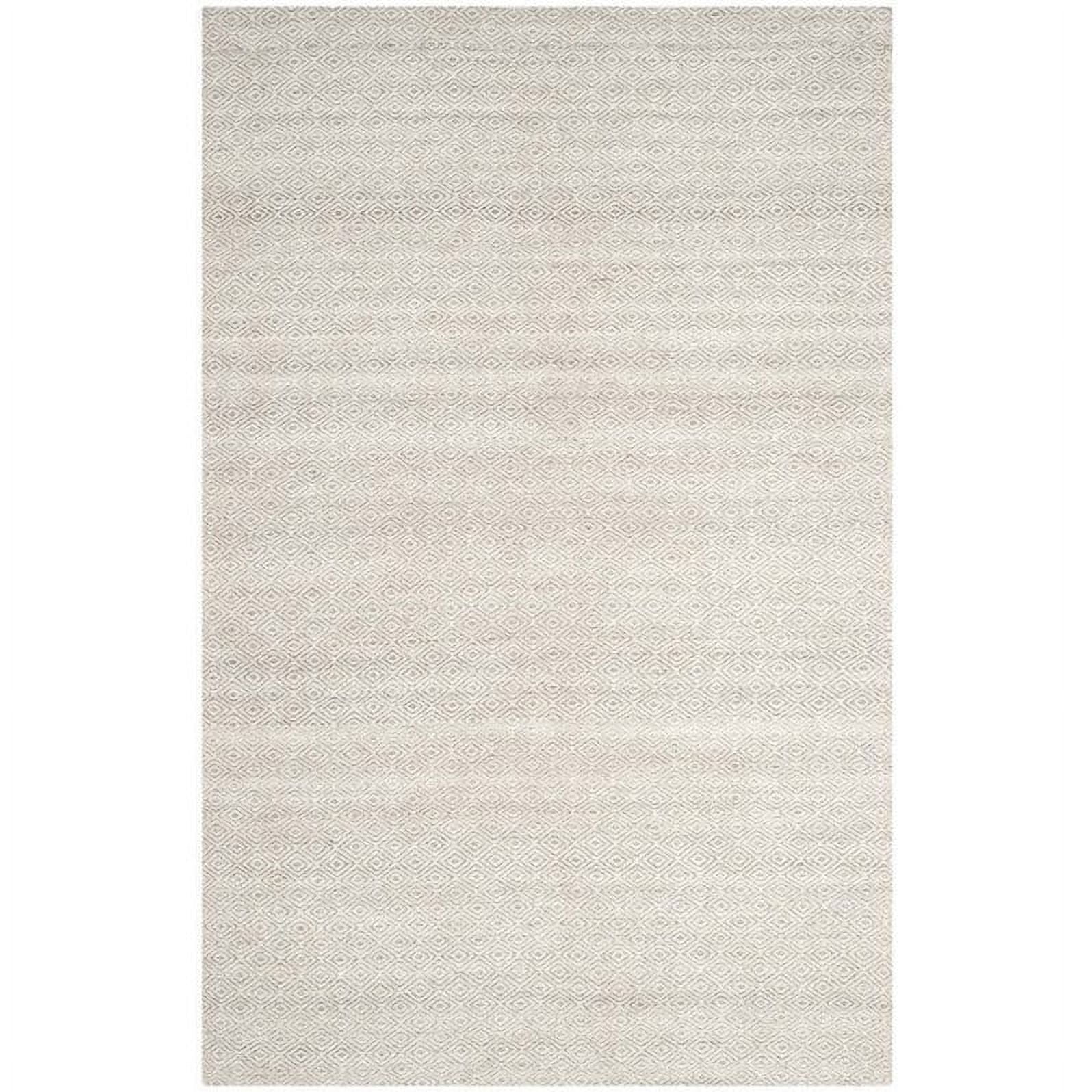 Hand Woven Nomadic Ivory & Silver Wool Area Rug 4' x 6'
