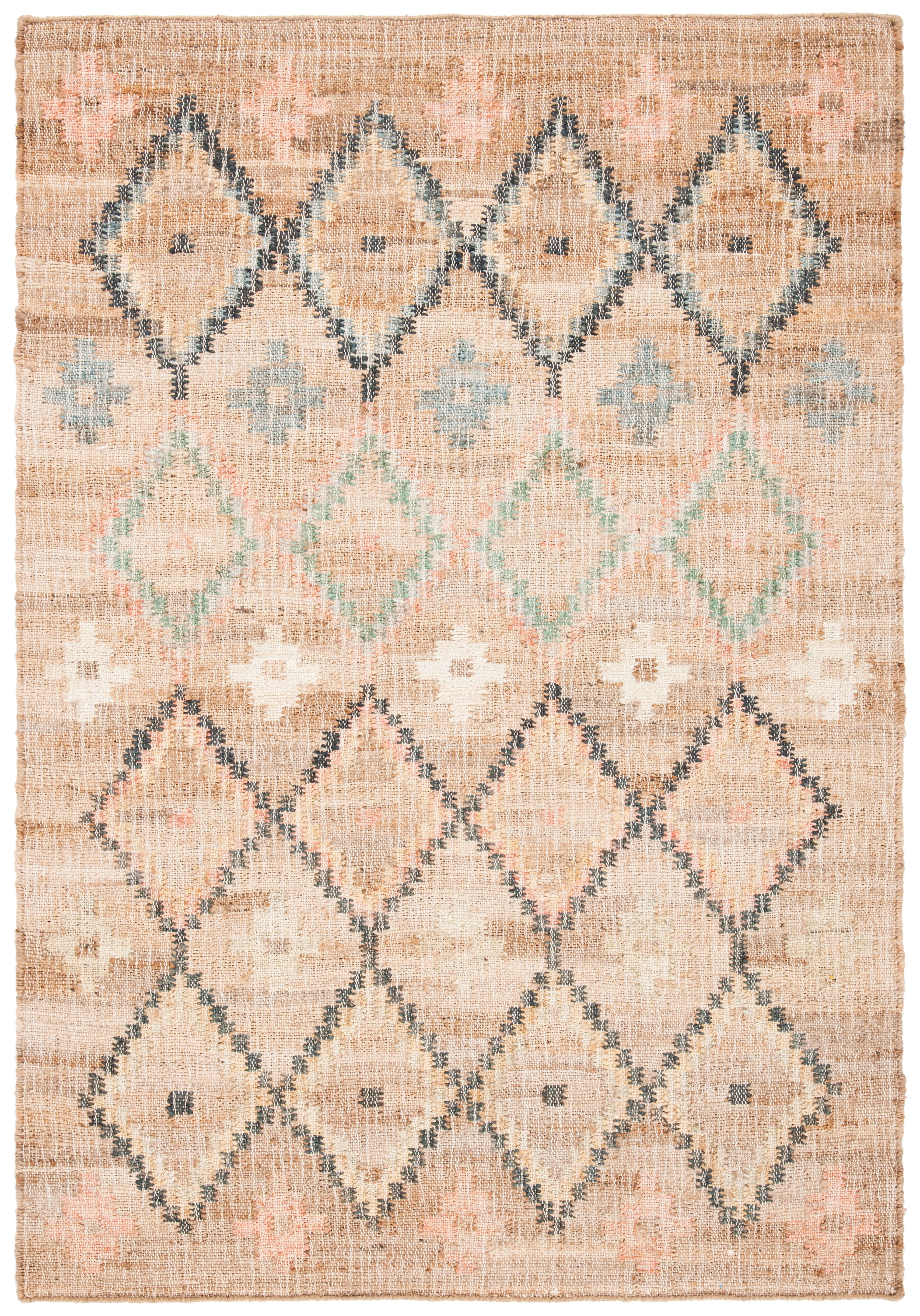 Bohemian Bliss Blue Cotton 24" Square Handwoven Accent Rug