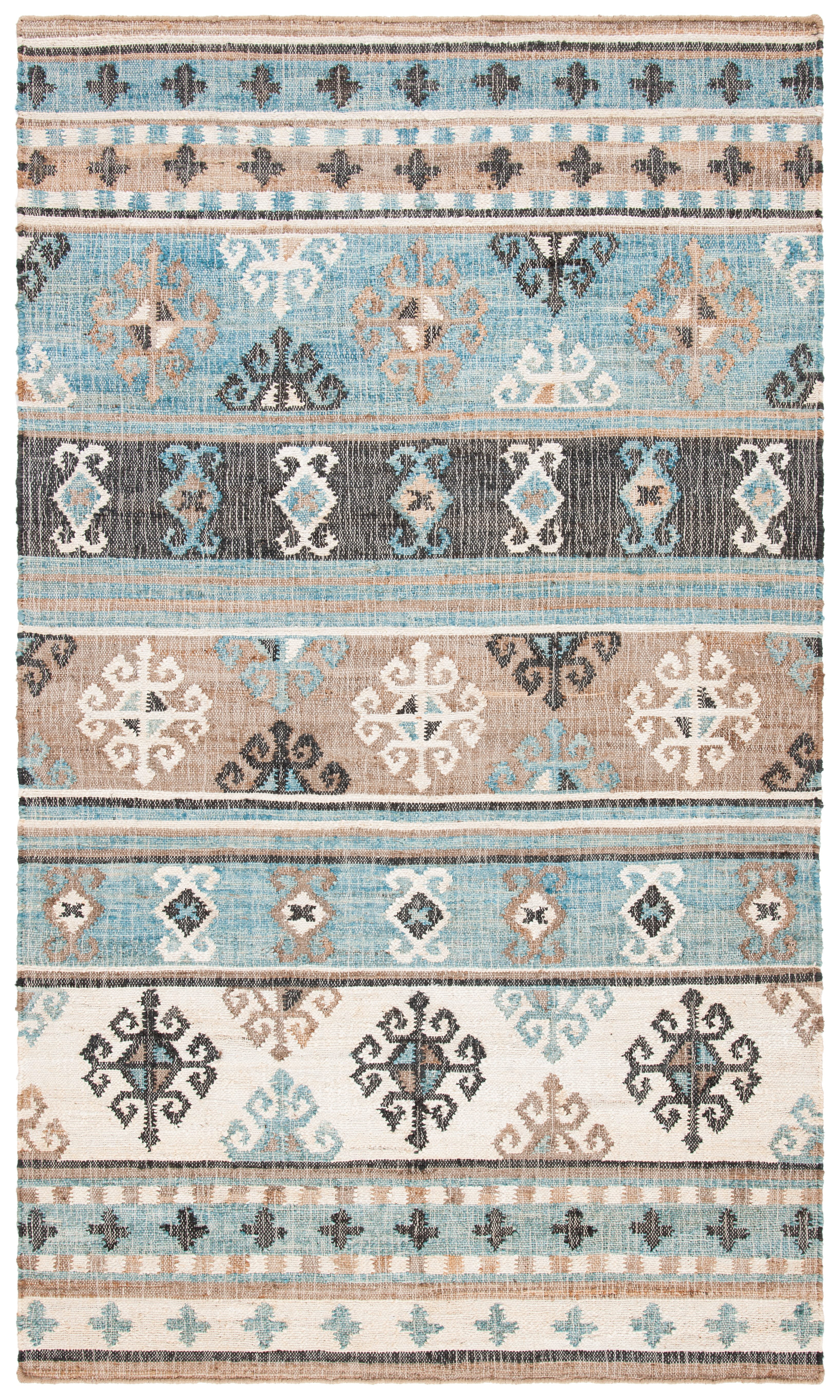 Kilim KLM754 Hand Woven Area Rug - Blue/Ivory - 8'x10' - Safavieh.