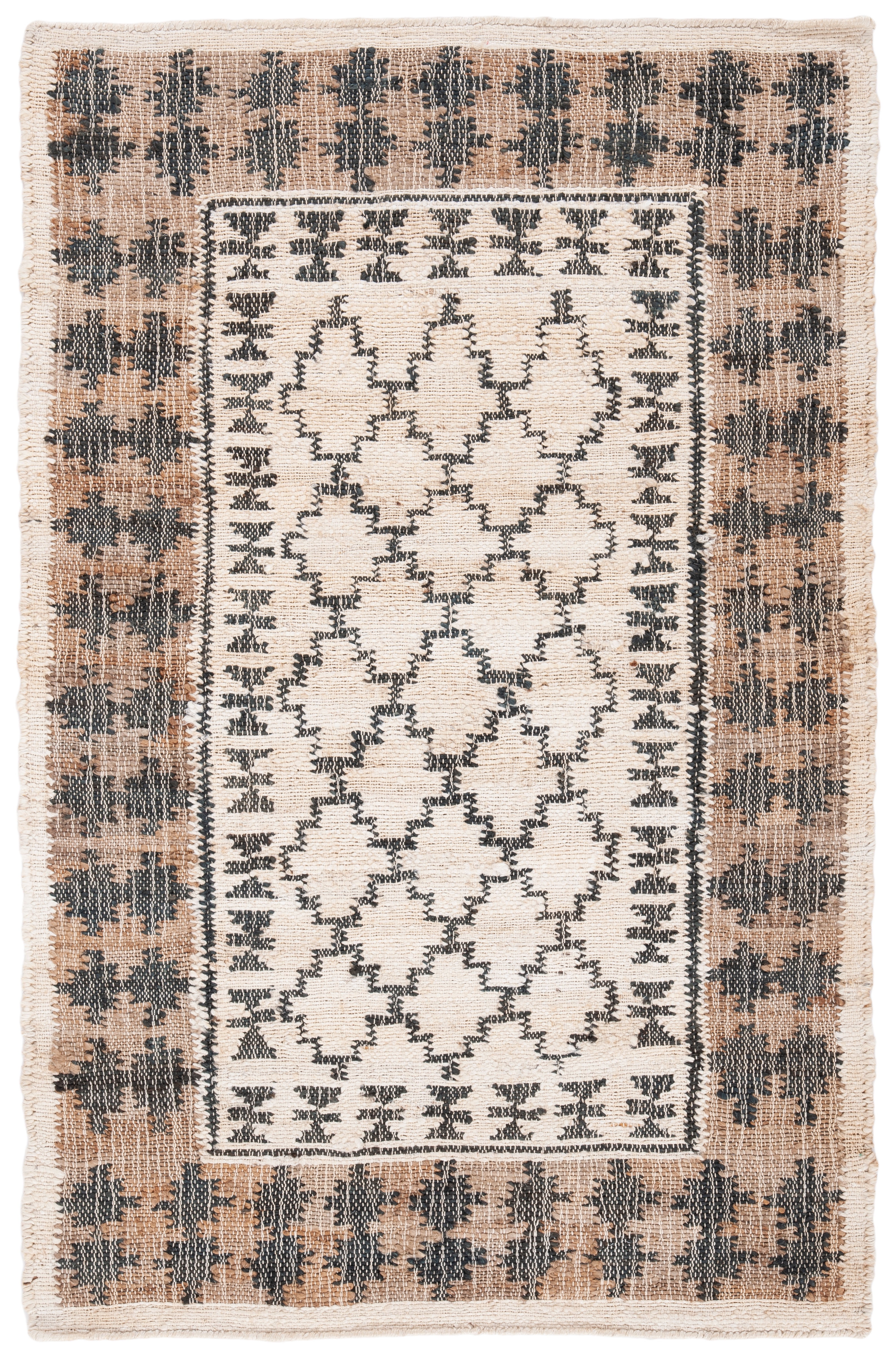 Ivory and Grey 3 x 5 ft. Handmade Flat Woven Kilim Area Rug
