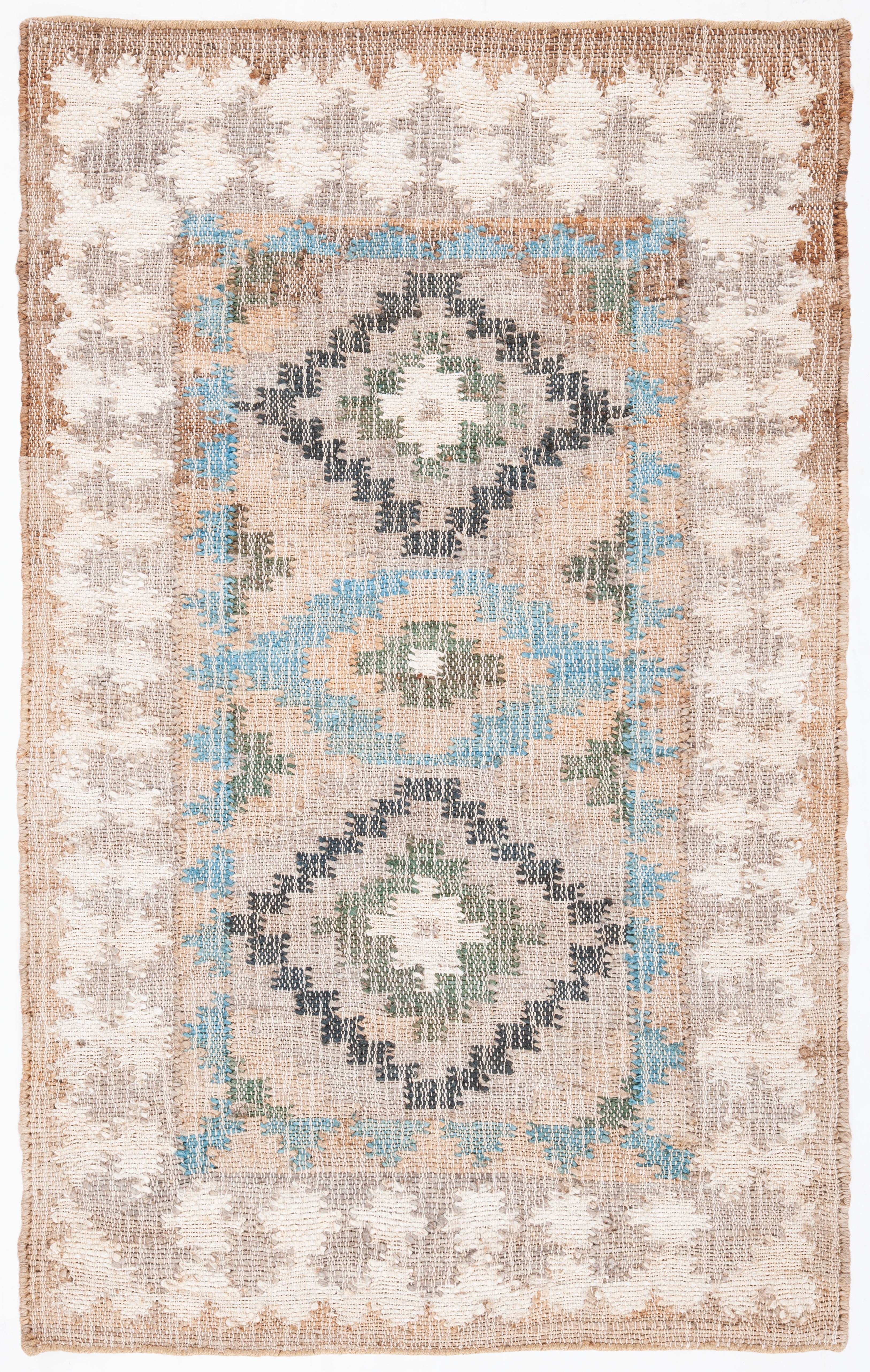 Safavieh Kilim Blue and Ivory Handwoven Wool Area Rug 3' x 5'