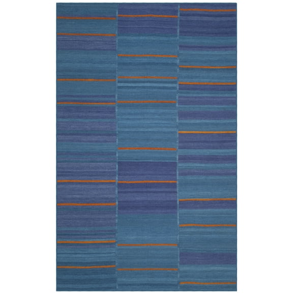 SAFAVIEH Kilim Benton Geometric Wool Area Rug, Blue/Multi, 4' x 6'