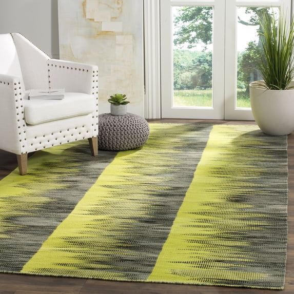 Safavieh Kilim Alaia Geometric Wool Area Rug, Green/Charcoal, 5' x 8'