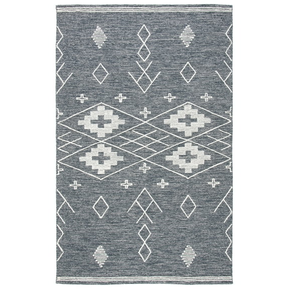 SAFAVIEH Kilim Phelim Tribal Area Rug, Charcoal/Ivory, 5' x 8'