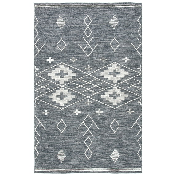 SAFAVIEH Kilim Phelim Tribal Area Rug, Charcoal/Ivory, 5' x 8'