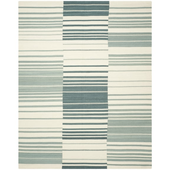 SAFAVIEH Kilim Caiside Striped Area Rug, Blue/Ivory, 8' x 10'
