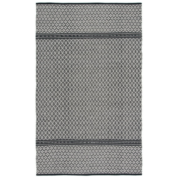 SAFAVIEH Kilim Kadri Geometric Cotton Area Rug, Black/Ivory, 8' x 10'