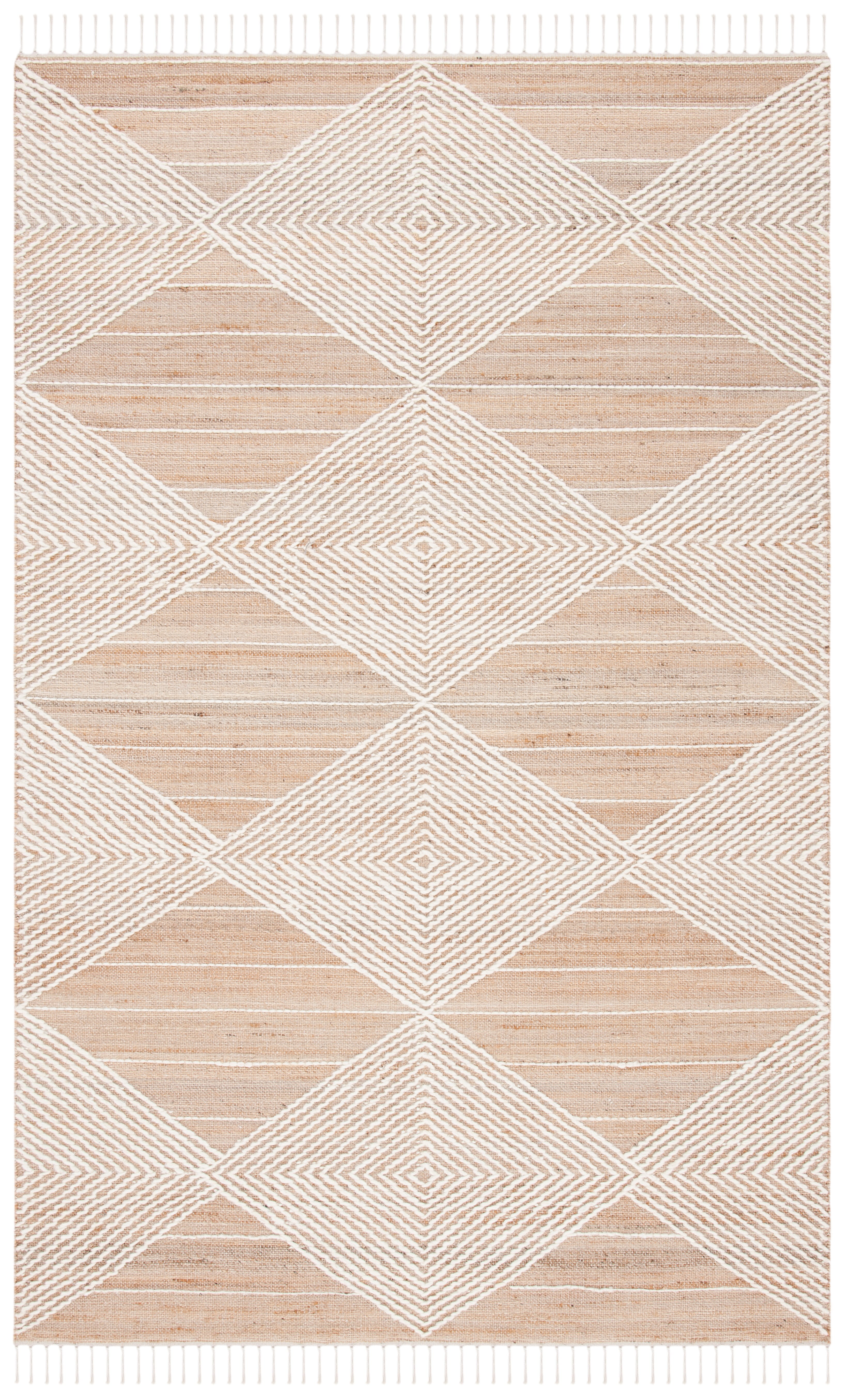 Natural Beige Wool Handmade Flat Woven 3'x5' Area Rug