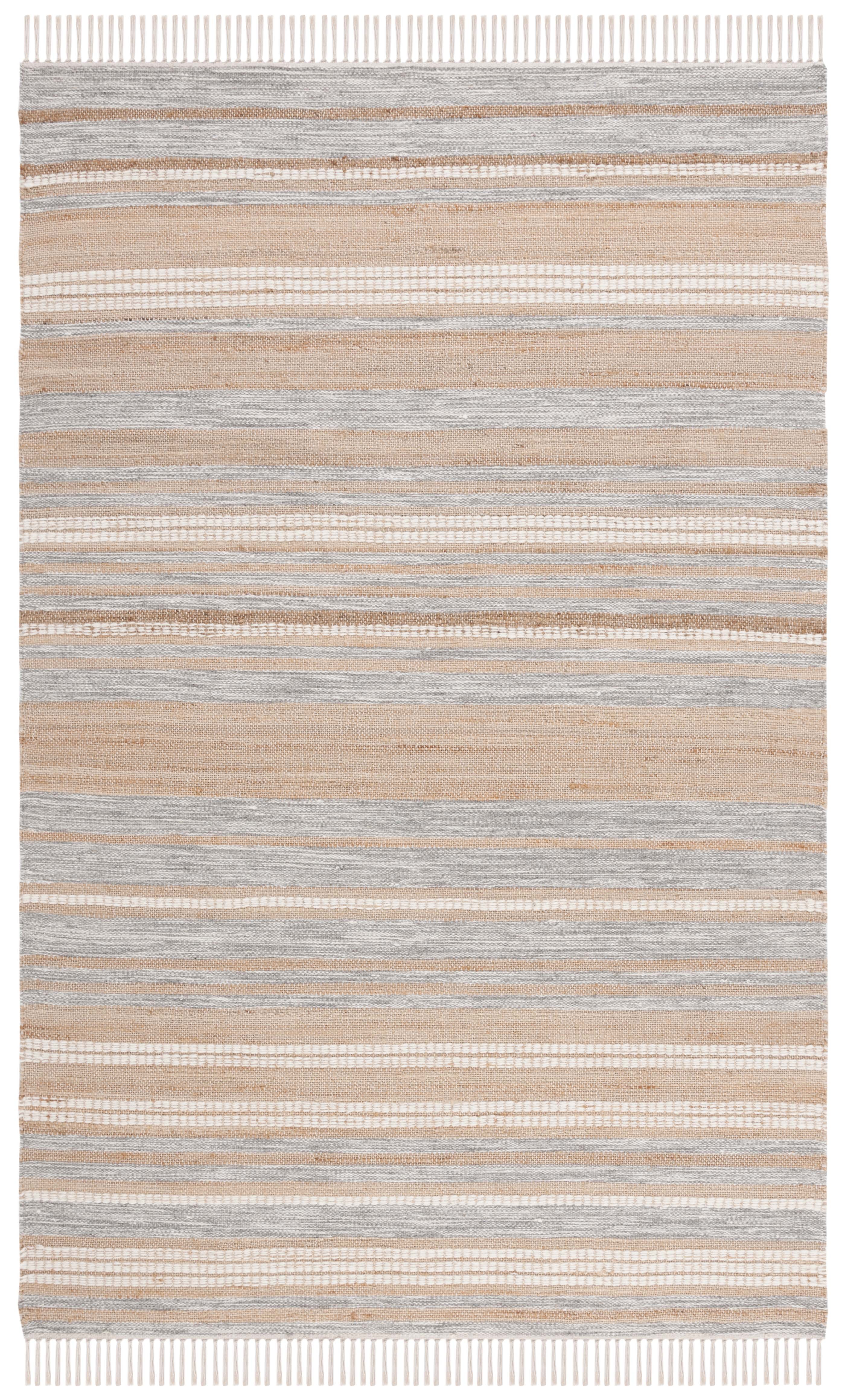 SAFAVIEH Kilim Kayla Striped Area Rug, Natural/Grey, 6' x 9'